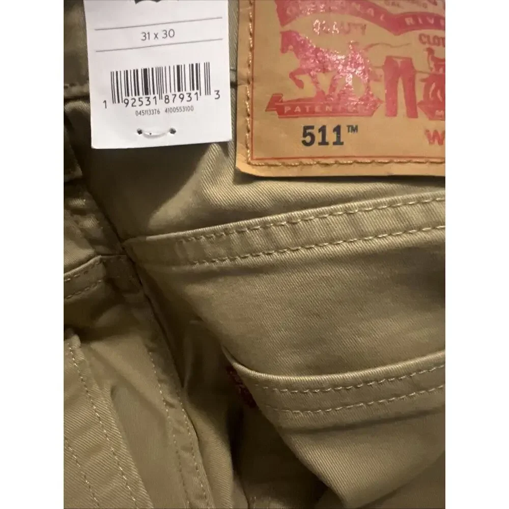 Levi's Jeans 511 Men's Size 31x30 Tan Slim Fit All Seasons‎ Tech Stretch Pants